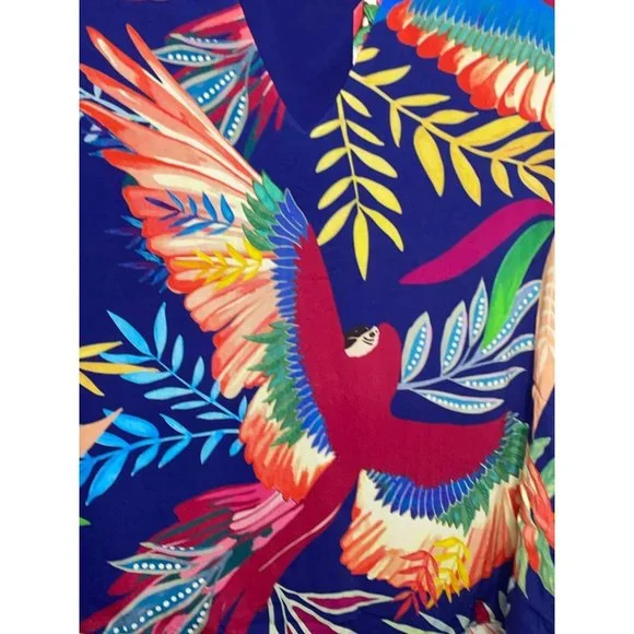 Anthropologie Farm Rio Kaia Tropical Bird Blouse Size XS NWT Bell Sleeves - Picture 5 of 7